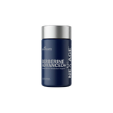 A dark blue bottle of NexAge Berberine Advanced+ dietary supplement with a metallic silver cap, shown on a plain white background.