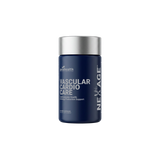 A dark blue bottle of NexAge Vascular Cardio Care dietary supplement with a metallic silver cap, shown on a plain white background.